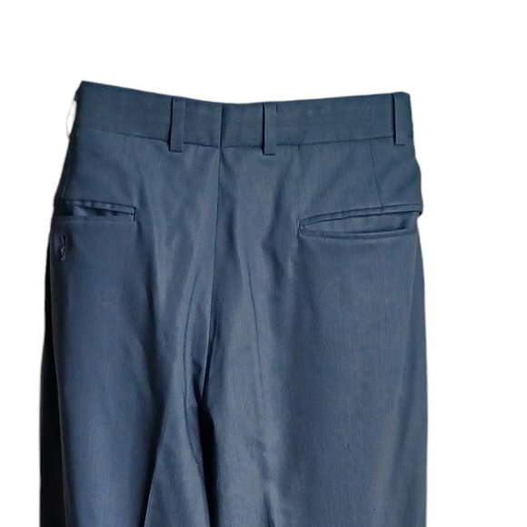 Calvin Klein Mens Dress Pants 36 Navy Straight Leg Pockets Suspender Button This - Picture 4 of 5